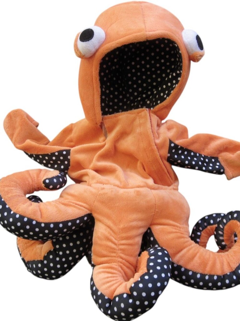 Orange Octopus Costume Baby Size 0- 3 Mos Tunic w Tentacles & Hood HALLOWEEN